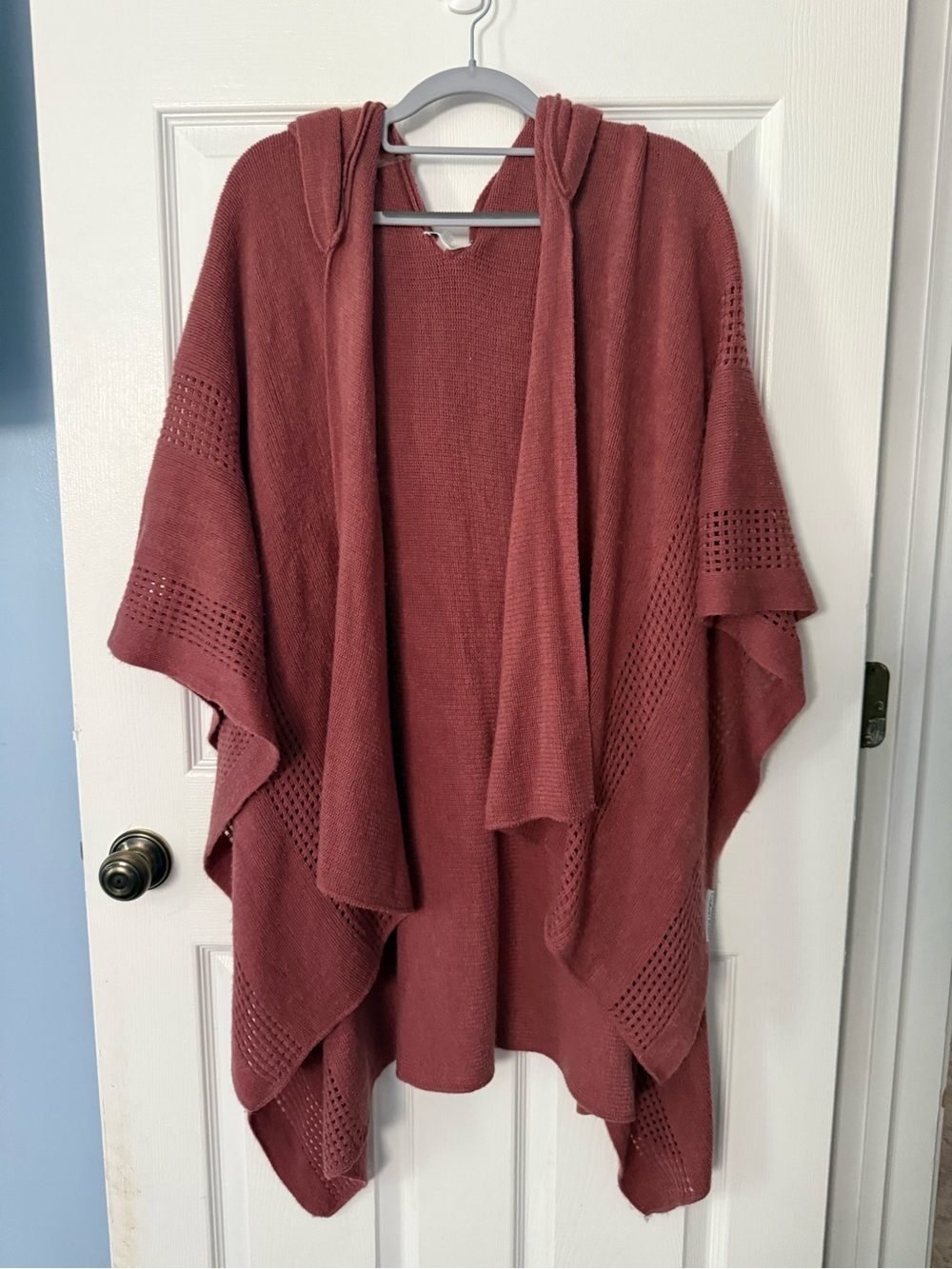 Calvin Klein Hooded Knit Poncho - OS